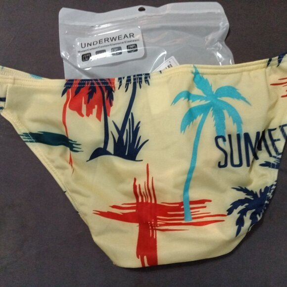 NWT BIKINI UNDERWEAR, YELLOW PRINT, SIZE "S", UNBRANDED - Picture 2 of 5